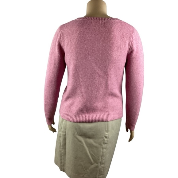 Cupcakes and Cashmere Pink Heart Sweater Pullover Crewneck Size L - Picture 5 of 7